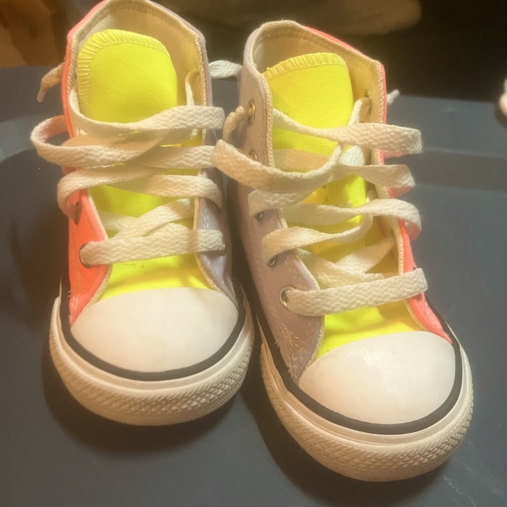 Converse All-Star High Top Neon Color Block Shoes